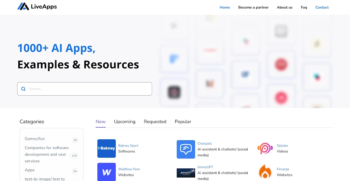 Captura de LiveApps AI