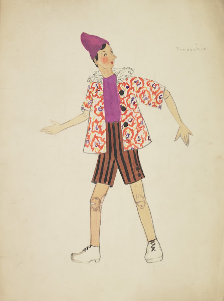 Pinocchio Pinocchio Purple shirt white coat with red pattern and neck ruff 1934