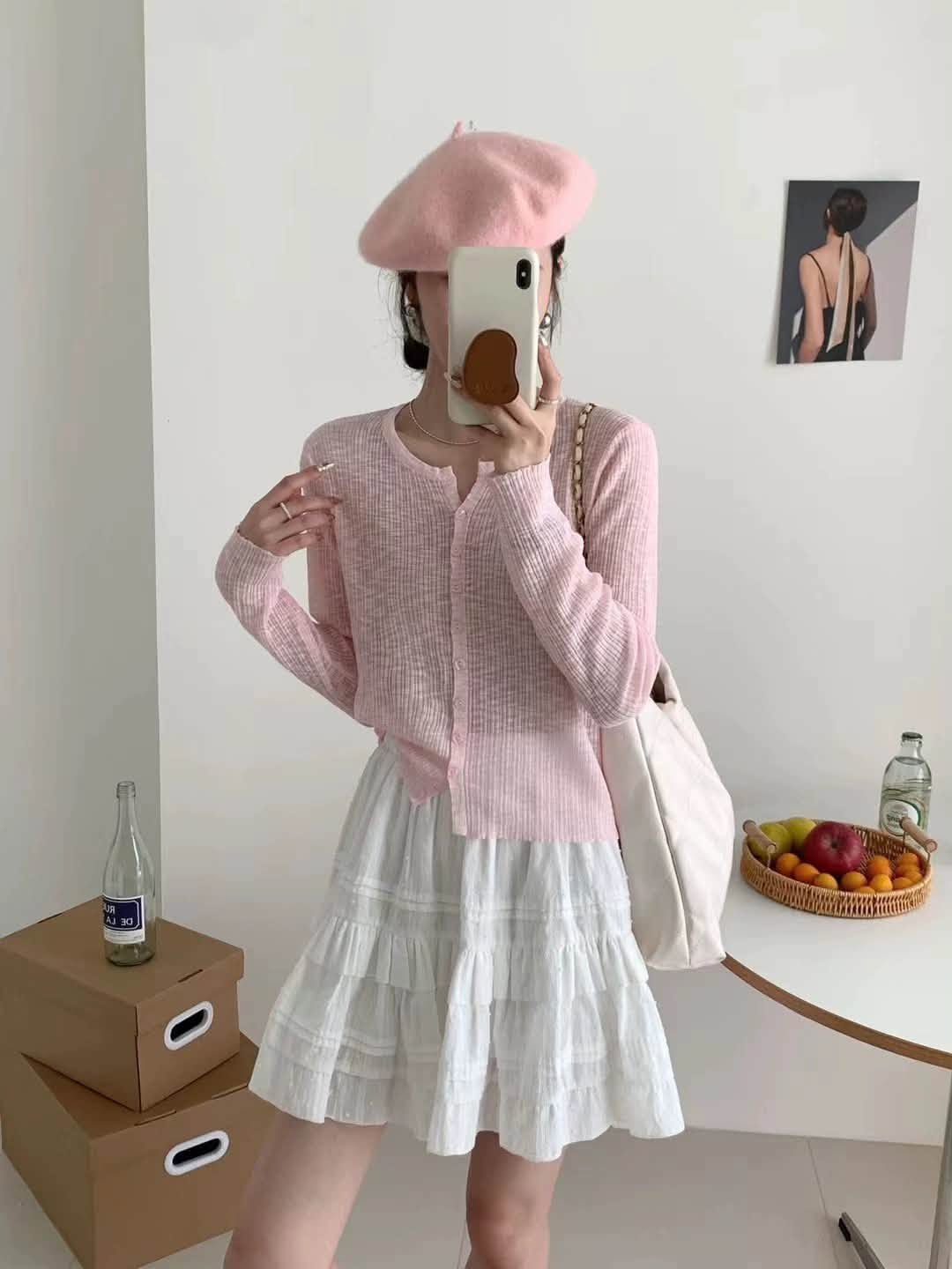 Áo khoác len cổ tròn trụ XONXEN SHOP 8105 – Image 4