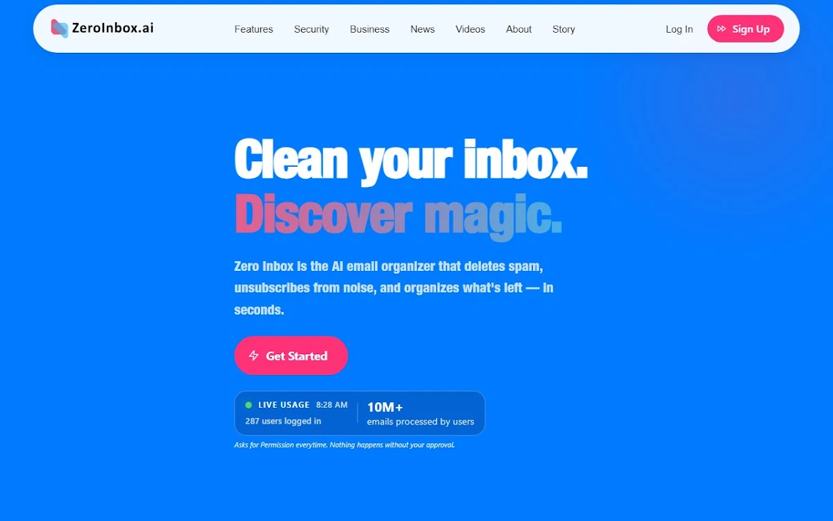 Captura de ZeroInbox.ai