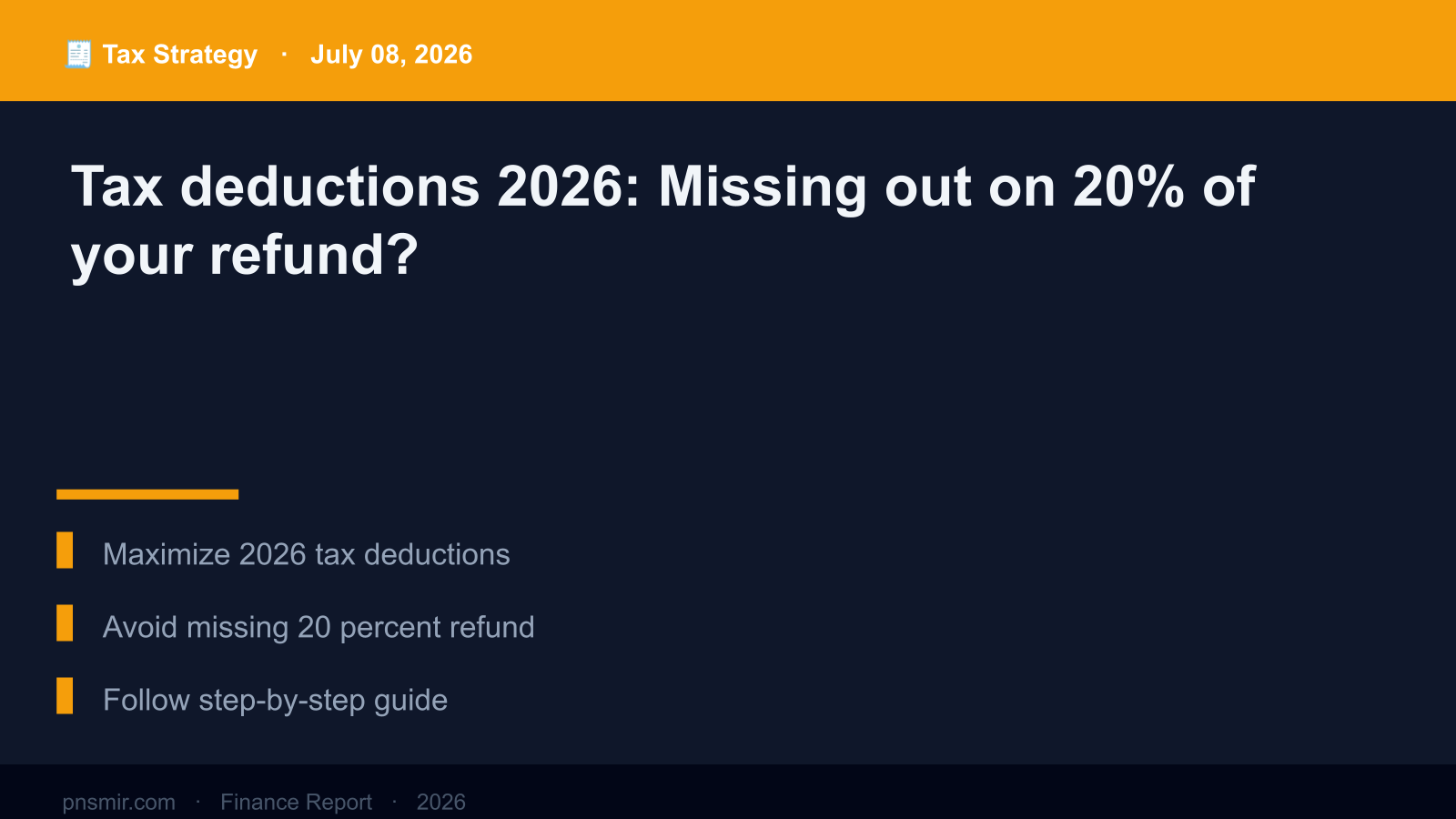 Tax deductions 2026: Missing out on 20% of your refund? (Step-by-Step) Key Summary