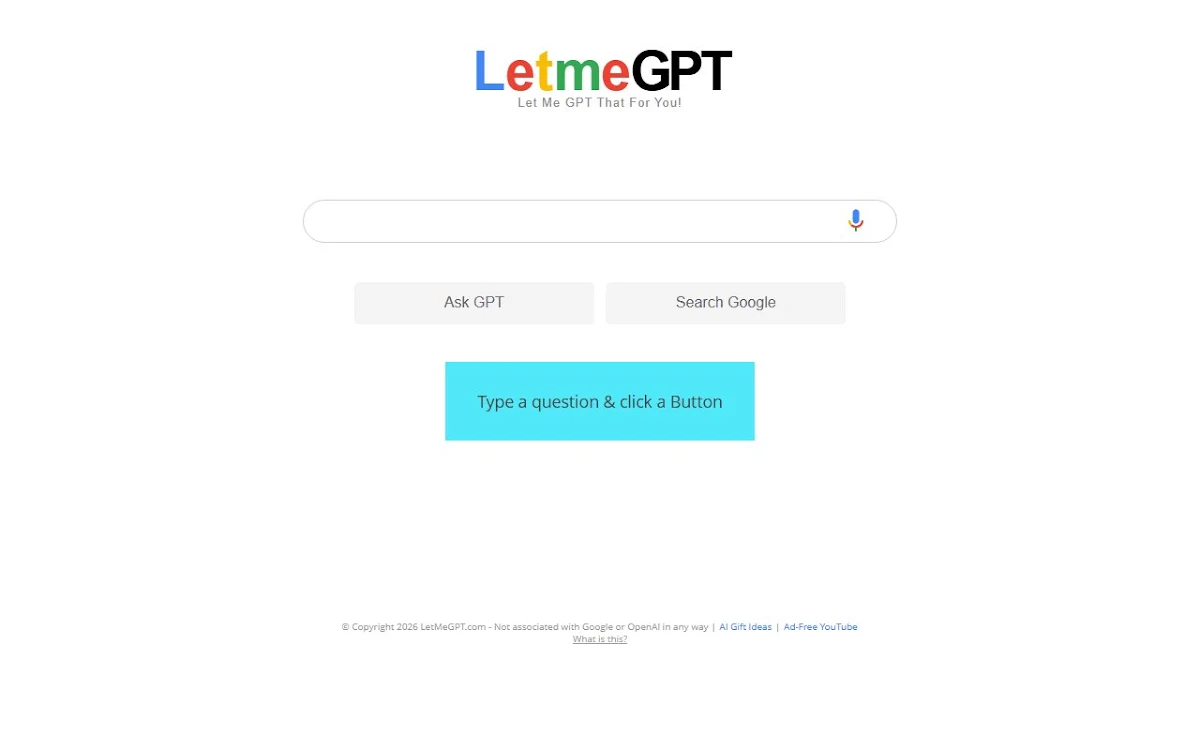 Captura de LMGTFY + GPT = LetMeGPT