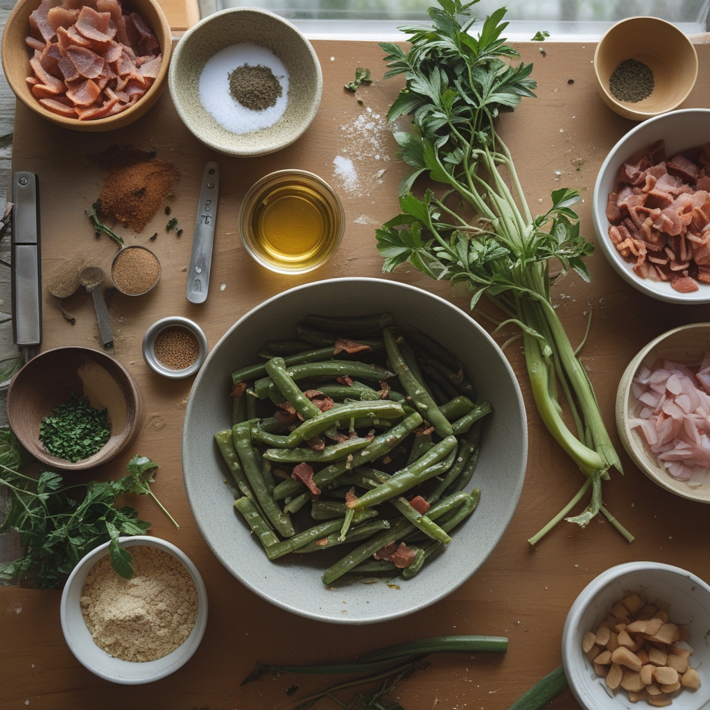 Ingredients for Bacon Loaded Green Bean Casserole – Easy Homemade Comfort Side Dish