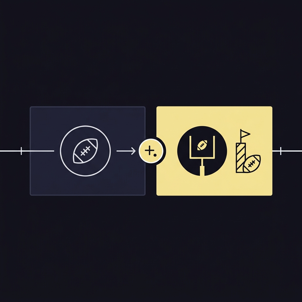 Diagram showing how a half point shifts outcomes between push and cover with simple field goal and touchdown icons and a sliding marker Why Key Numbers Matter in Line Movement