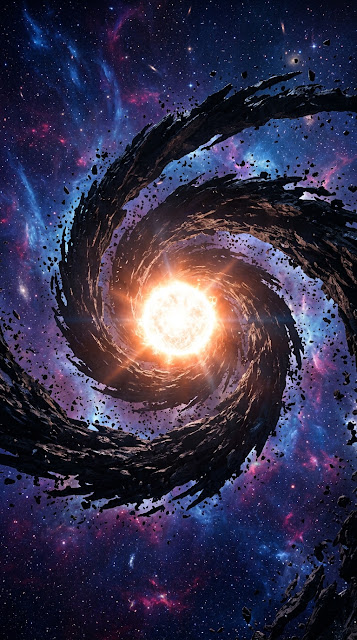 Abstract Space Render of a Swirling Star and Nebula - Free mobile Wallpaper