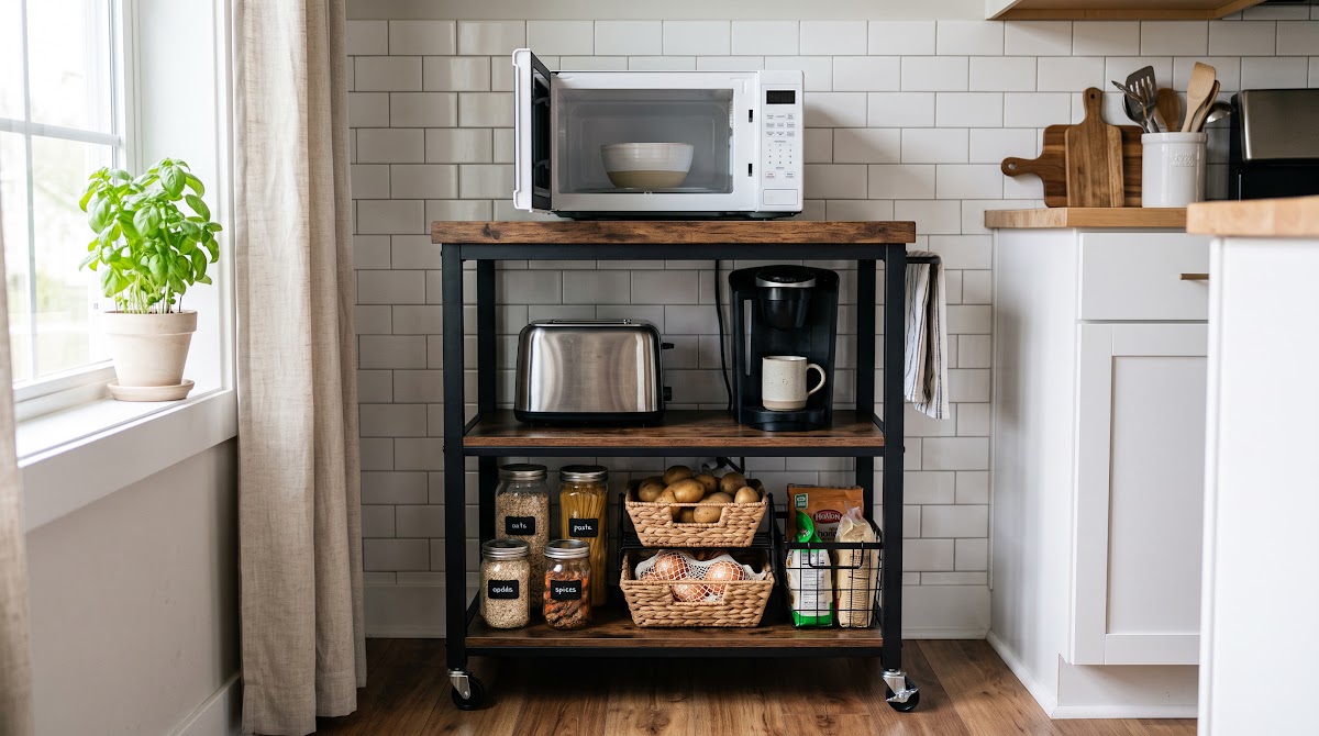 Best Microwave Carts with Storage for Small Kitchens (2026) - BEST BUDGET — IN CONTEXT