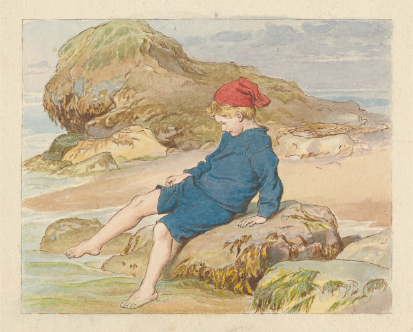 Boy Playing by the Sea