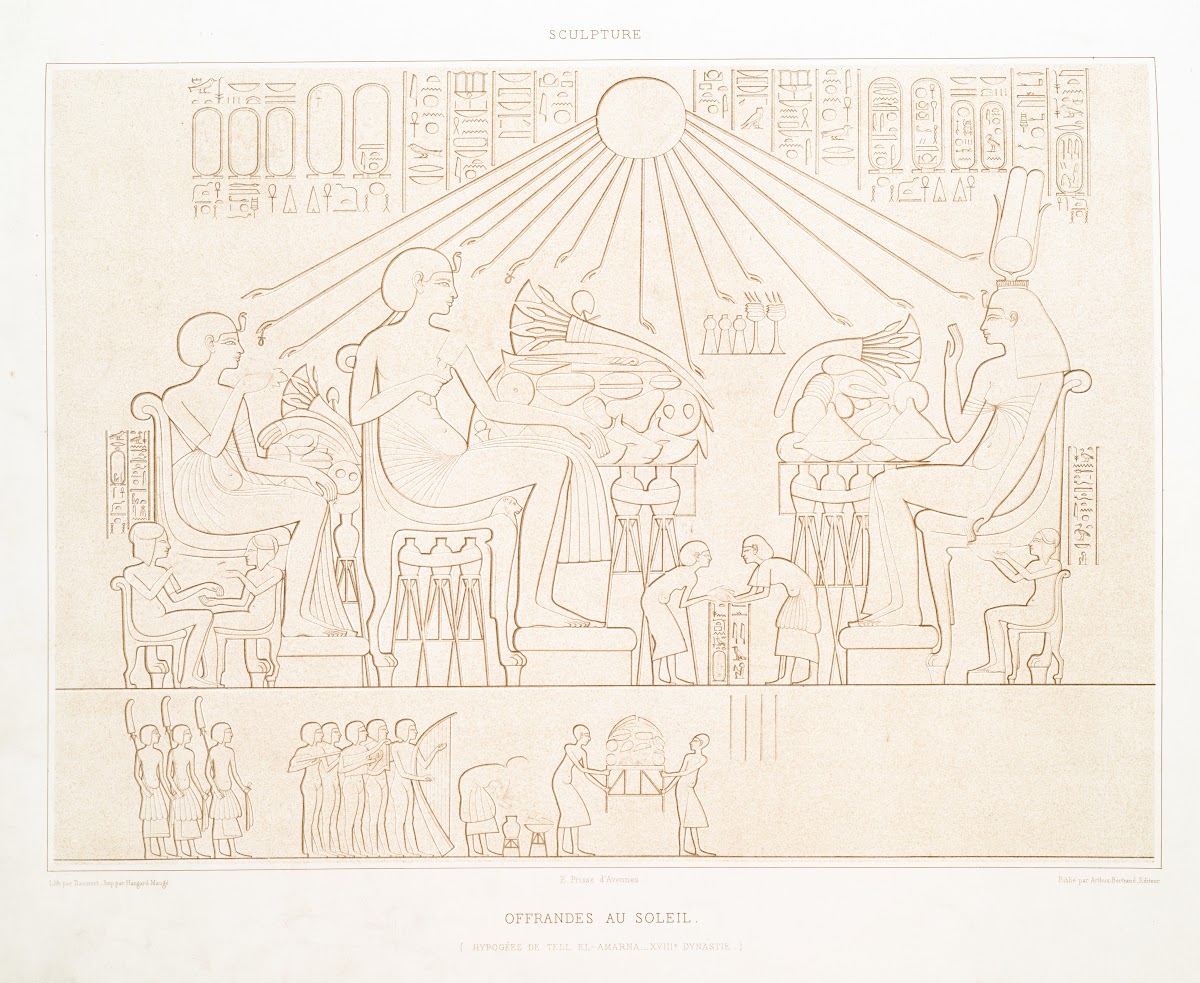 Sculpture offrandes au soleil hypogées de Tell el Amarna  XVIIIe dynastie 1878