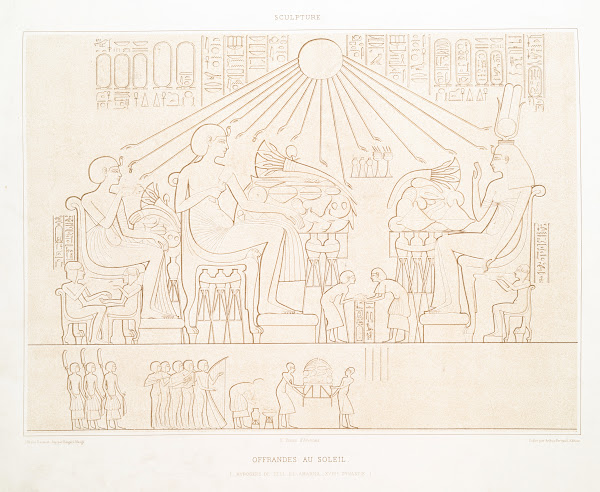 Sculpture offrandes au soleil hypogées de Tell el Amarna  XVIIIe dynastie 1878
