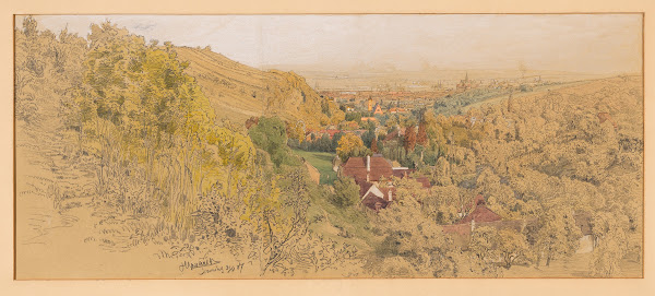 Blick auf Sievering gegen die Stadt 1907