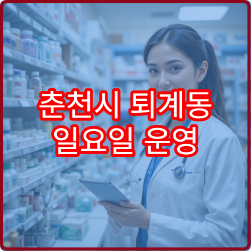 춘천시 퇴계동 일요일 운영 중인 당직 약국 위치 안내