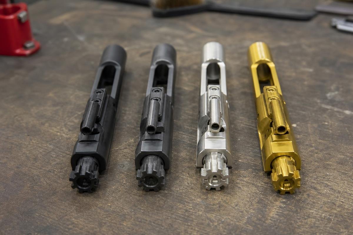 AR-15 BCG coatings compared: phosphate, nitride, nickel boron, and titanium nitride finishes