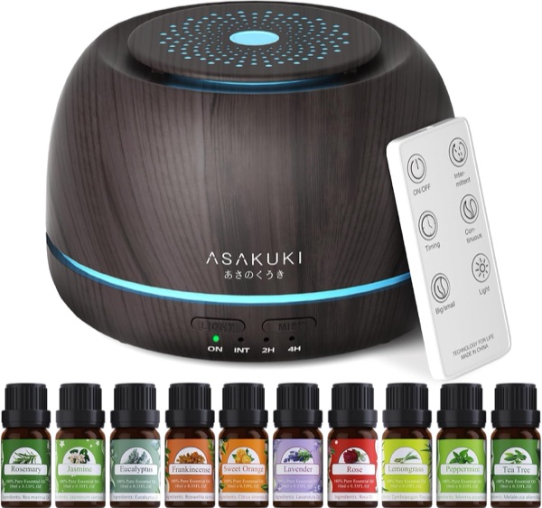 Asakuki Difusor de Aromas Ultrasónico Efecto Llama Real 200ml