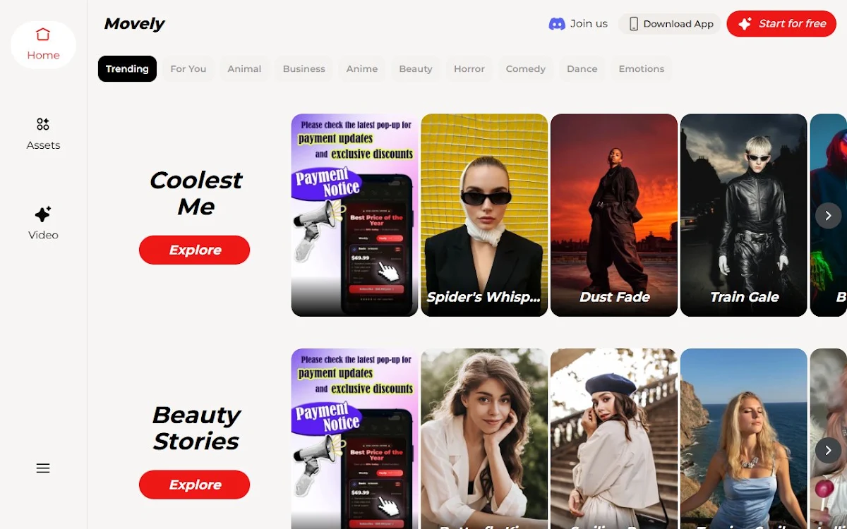 Captura de Movely AI