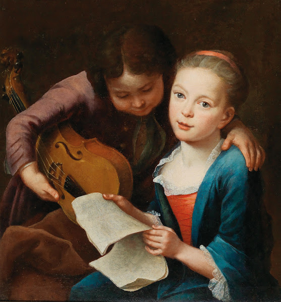 Two Children Making Music