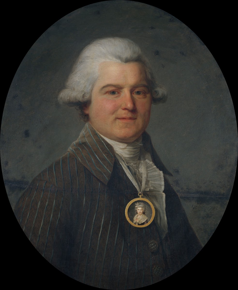 Portrait dhomme portant en sautoir un médaillon à leffigie de sa femme 1792