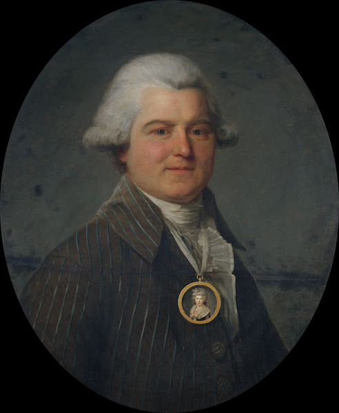 Portrait dhomme portant en sautoir un médaillon à leffigie de sa femme 1792