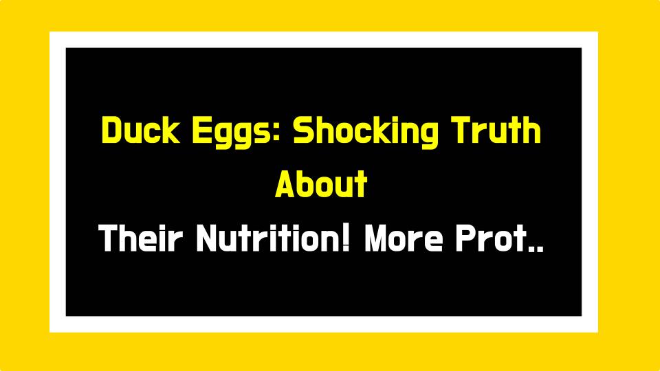 Duck Eggs: Shocking Truth About Their Nutrition! More Protein & Iron Than Chicken Eggs