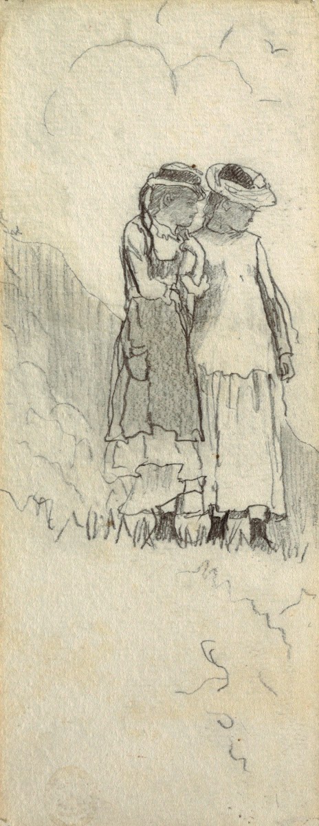 Two Young Girls in a Field 1879