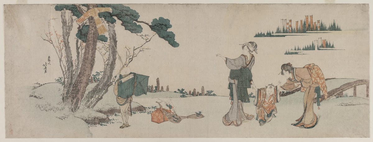 Women Distracting a Child whose Kite is caught in a Tree c 1800
