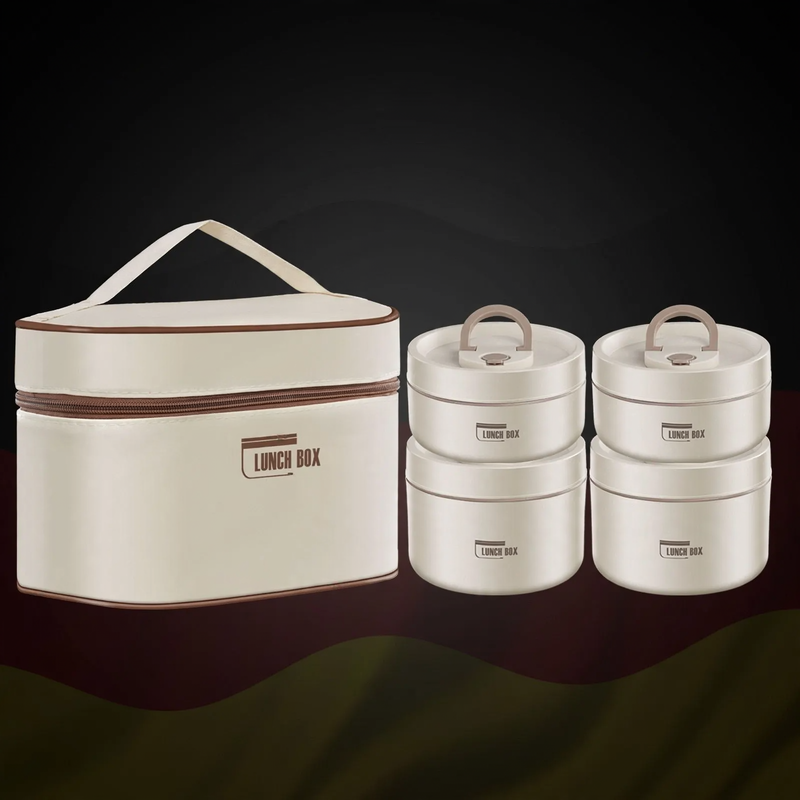 Edelstahl-Lunchbox, rund, 470–600 ml, mit Deckel