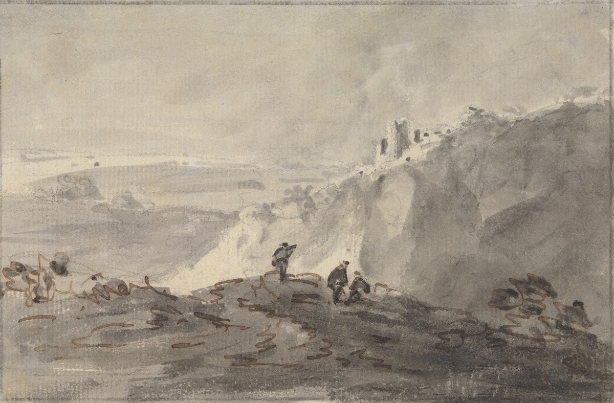 Three Figures in a Hilly Landscape with Ruins beyond between 1745 and 1748