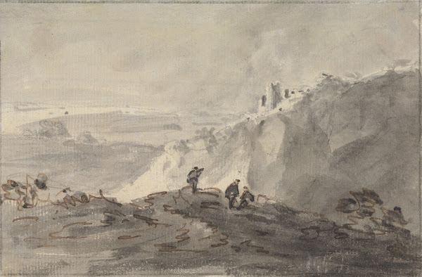 Three Figures in a Hilly Landscape with Ruins beyond between 1745 and 1748