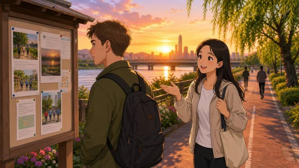 Beginner Korean conversation: joining a walking group