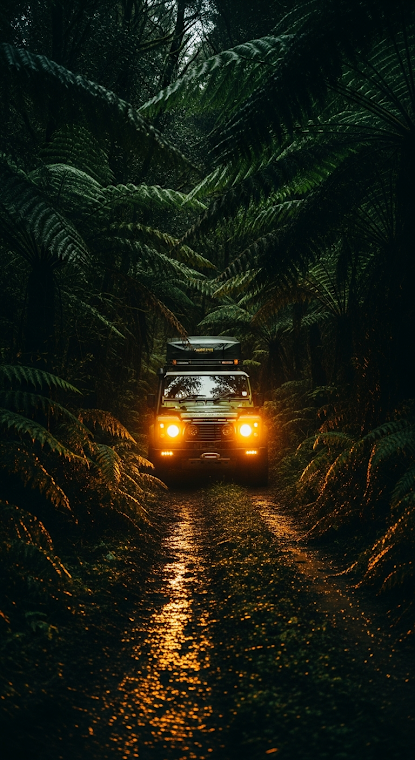 4x4 In Tropical Fern Forest