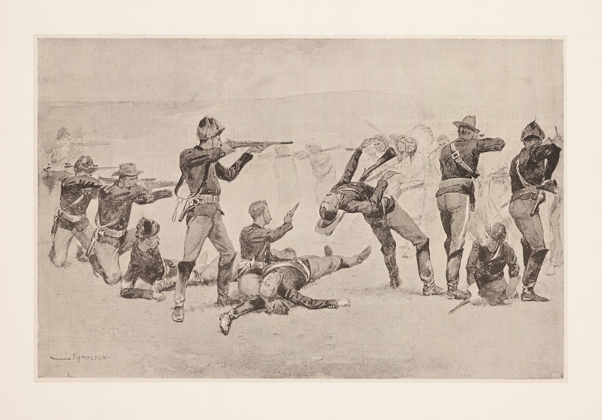 The opening of the fight at Wounded Knee 1891