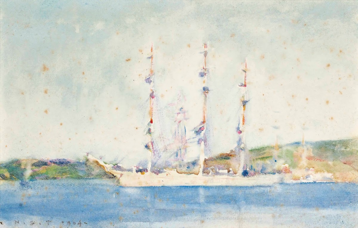 A Windjammer At Anchor 1904