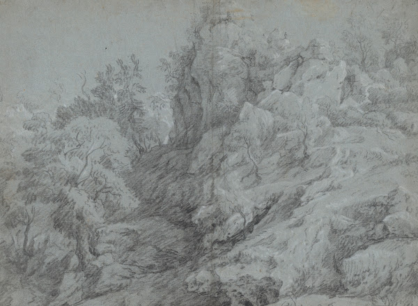A Wooded and Rocky Landscape ca 1800