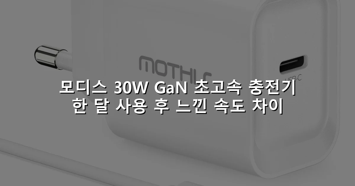모디스 30W GaN 초고속 충전기 한 달 사용 후 느낀 속도 차이