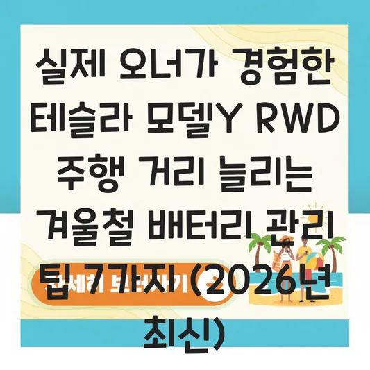 테슬라 모델Y RWD 주행 거리 늘리는 겨울철 배터리 관리 및 히트펌프 활용 팁 대표 이미지
