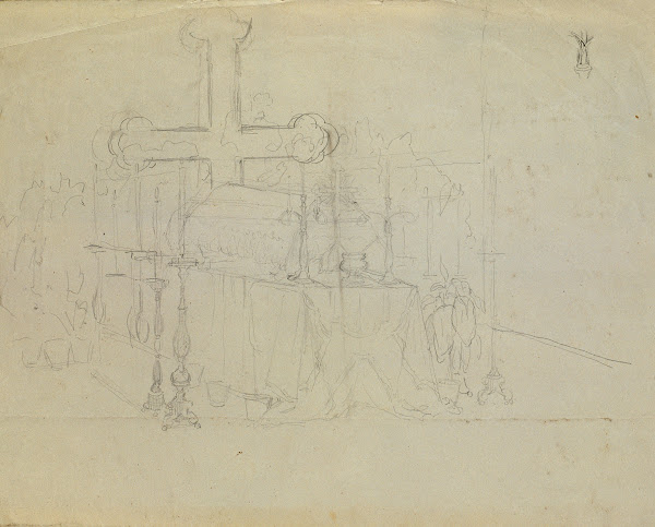Aufbahrung der Juliana Krafft und ihrer Tochter Ludovica 1847