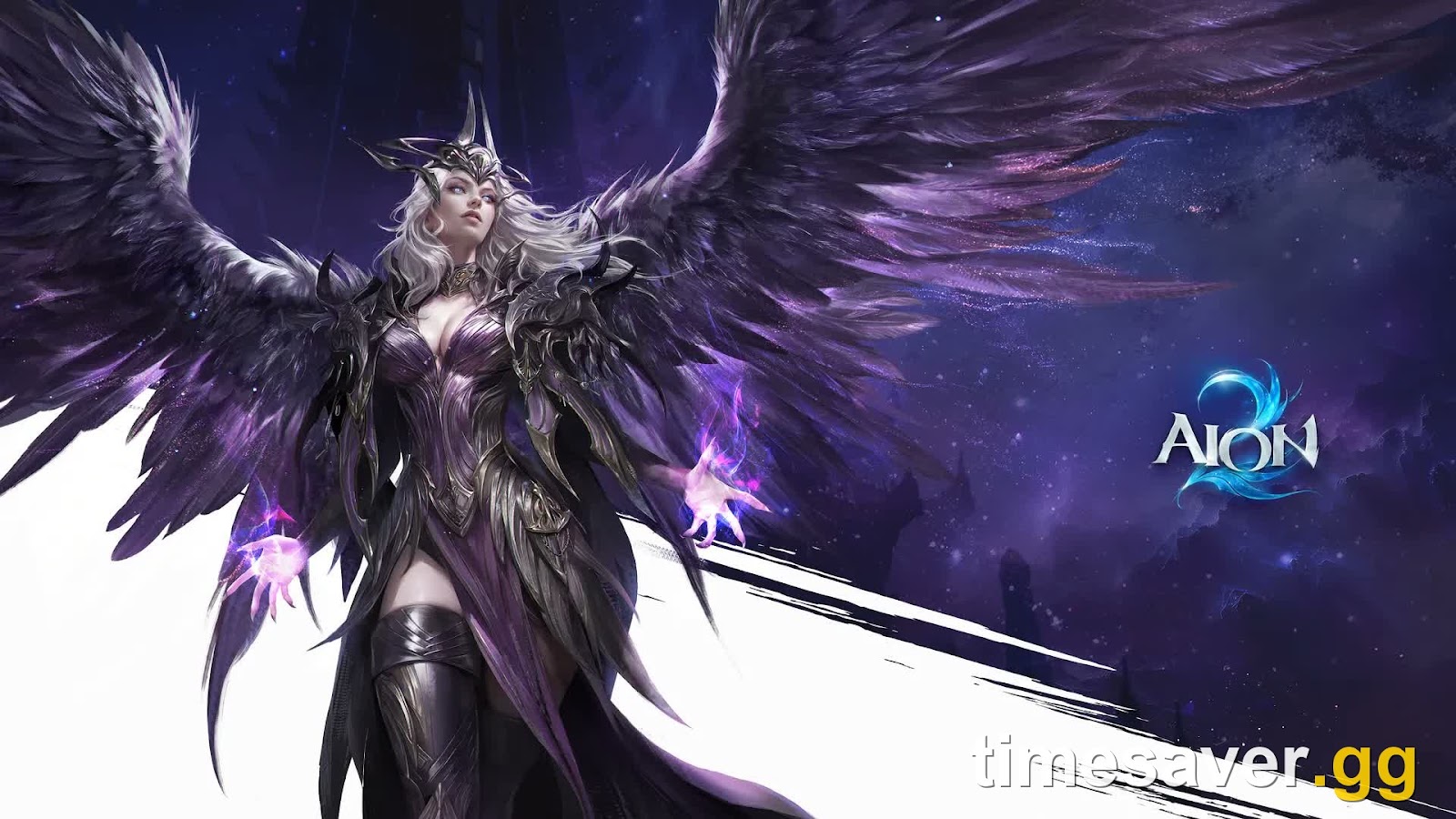AION 2 dark-winged Asmodian Daeva sorceress — the character you commit to a head-start server