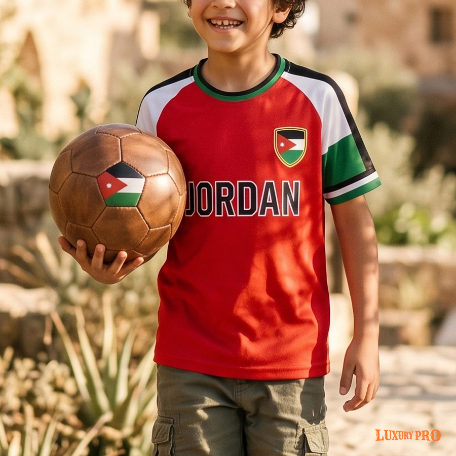 AOP MEG Children's Football Round-Neck Raglan Sleeve Short Sleeve