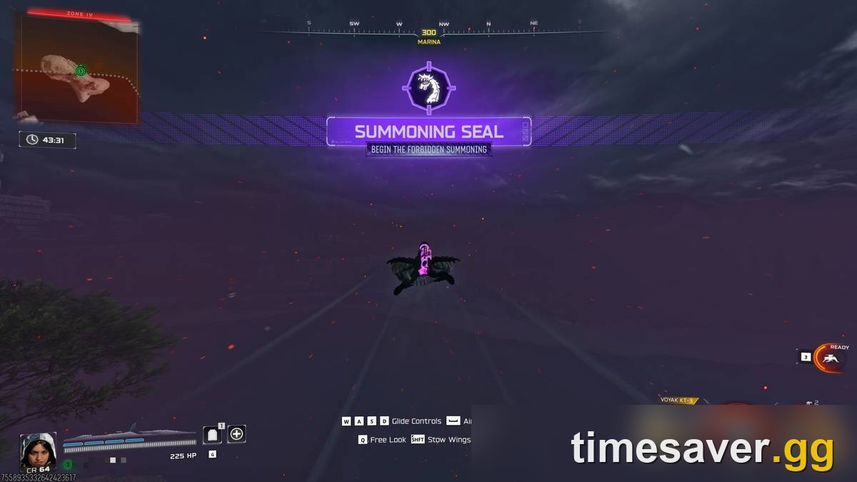 The Summoning Seal objective banner in Black Ops 7 Endgame, prompting players to begin the Forbidden Summoning Event on Avalon Night