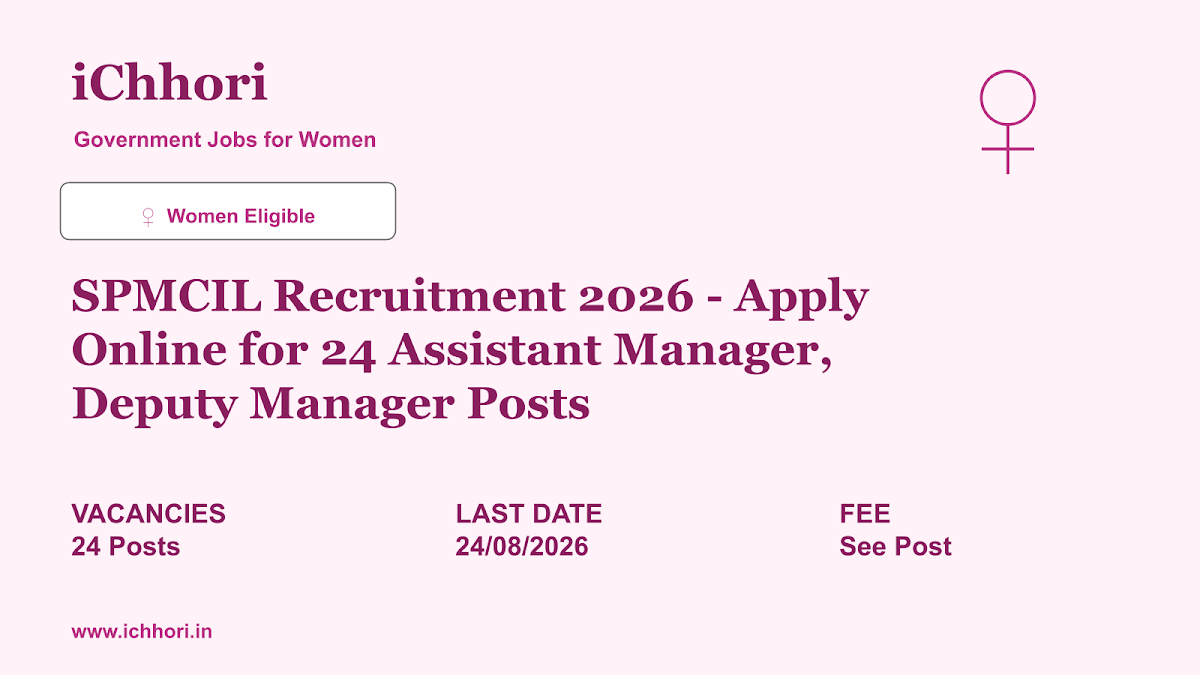 SPMCIL Recruitment 2026 - Apply Online for 24 Assistant Manager, Deputy Manager Posts - iChhori