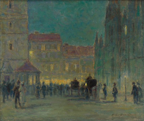 Evening in front of the St Elisabeth Cathedral 1943