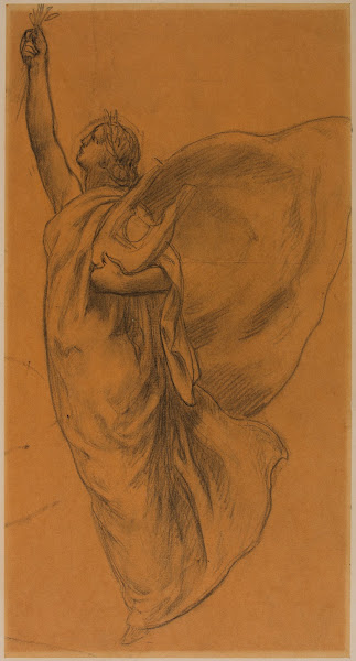 Femme drapée volant tenant une lyre 1893 1896
