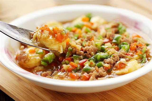 Đậu Hũ Trứng Sốt Thịt Băm
