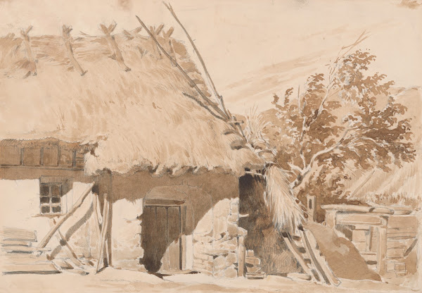 Study of Cottage with Thatched Roof between 1855 and 1875