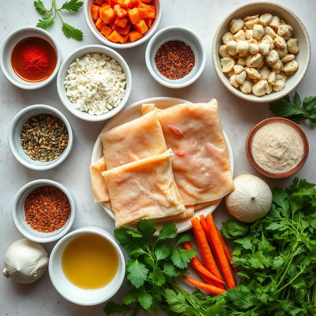 Ingredients for Easy Chinese Dumpling Lasagna Recipe for Dinner (30-Minute Family Favorite)