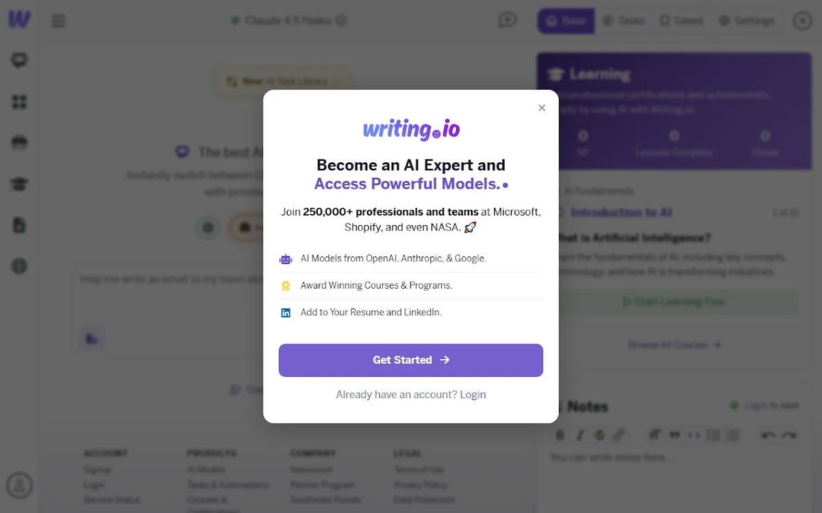 Captura de Writing.io