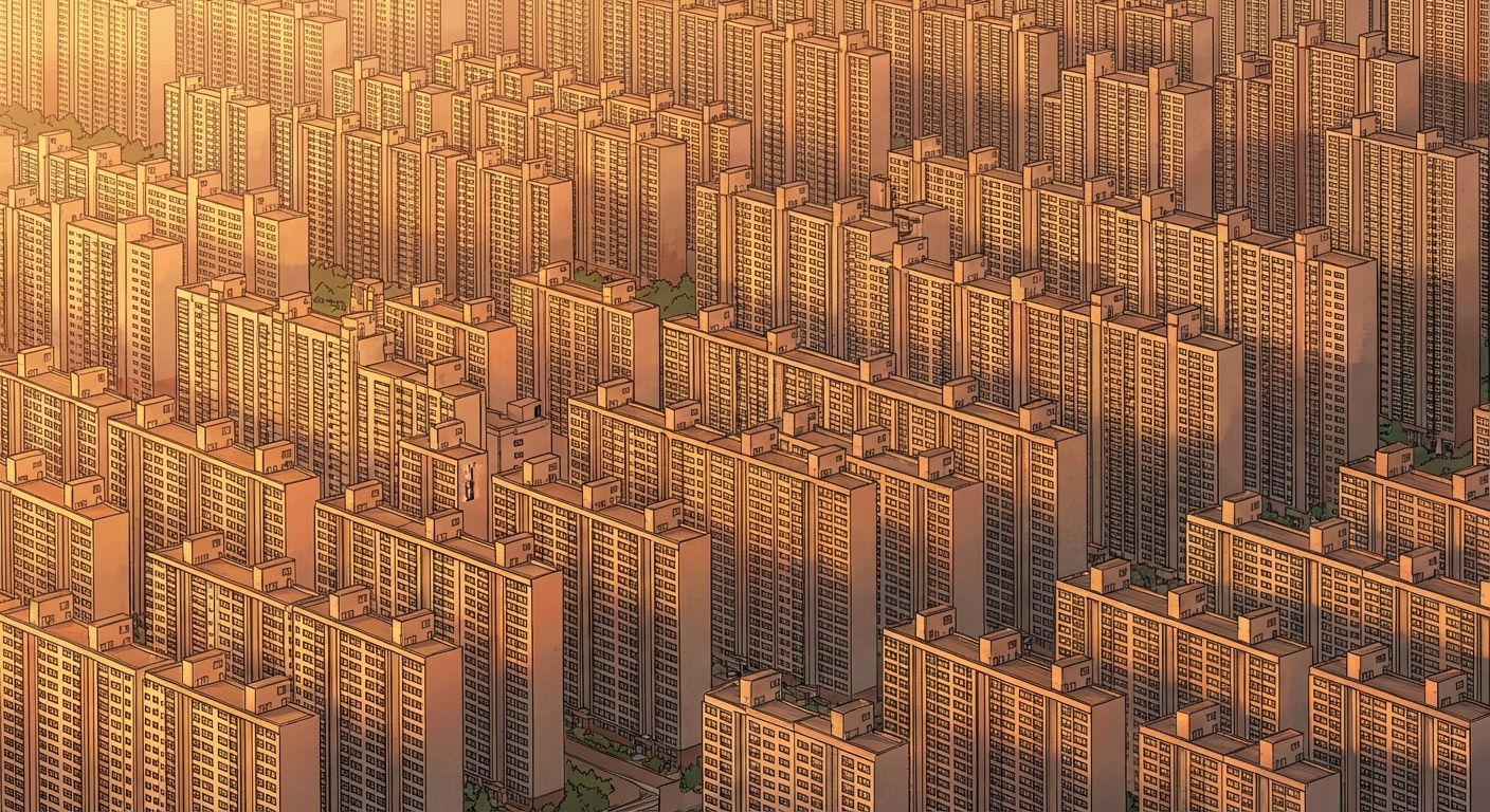 한국 특유의 아파트 단지 풍경