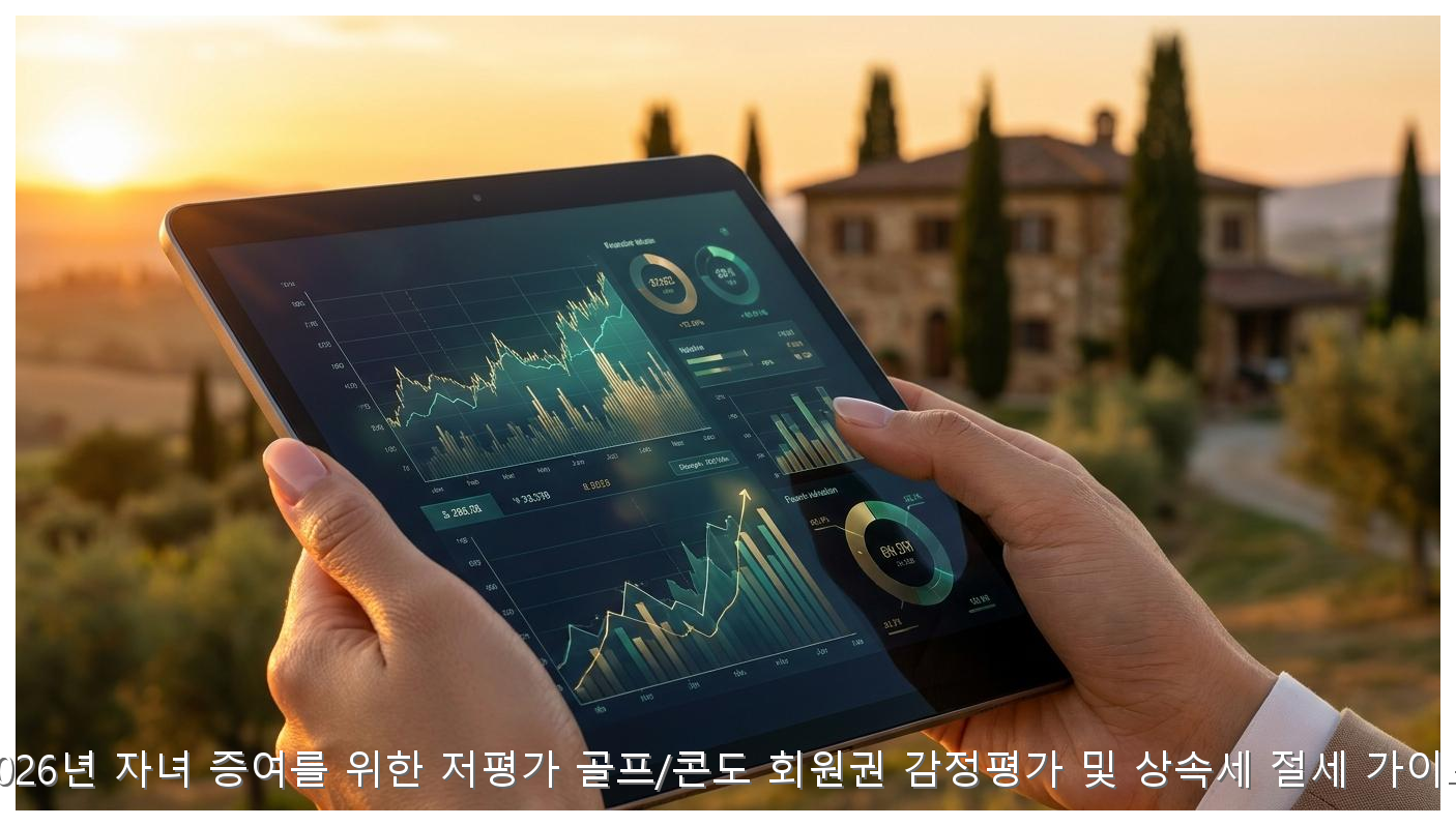 2026년 자녀 증여를 위한 저평가 골프/콘도 회원권 감정평가 및 상속세 절세 가이드 핵심 안내 및 분석 인포그래픽 (3)