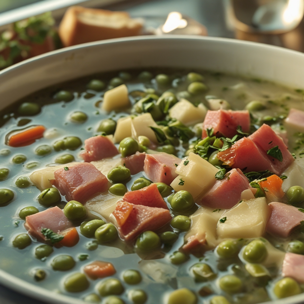 Easy Split Pea Soup with Ham and Veggies Recipe for Quick Comfort Food