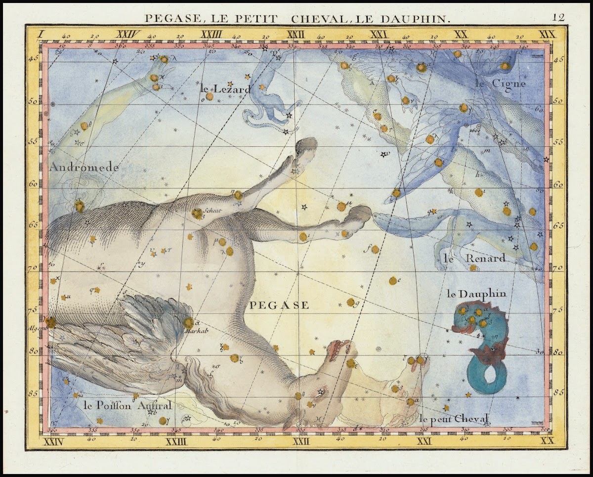 Pegase Le Petit Cheval Le Dauphin Pegasus Pisces and Equuleus 1776