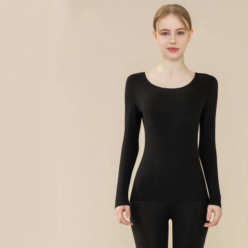 Thermal set made of wool and silk, brushed on both sides